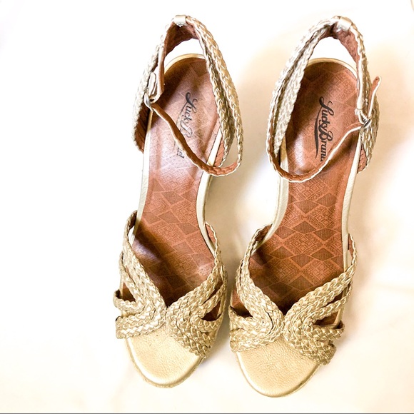 Lucky Brand Shoes - Platinum Braided Espadrille Wedges